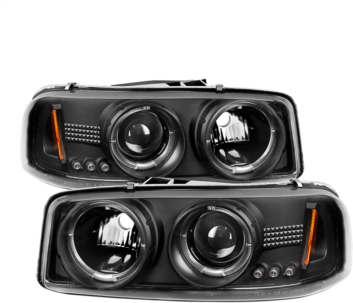 Spyder Auto 5009357 Led Halo Projector Headlights Black/clear