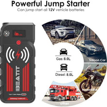 BEATIT G18 2000Amp Peak 12V Portable Jump Starter (Up to 8.0L Gas and Diesel Engine) 21000mAh Power Bank With Wireless Charger Smart Jumper Cables