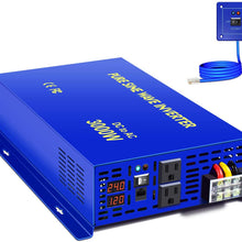 XYZ INVT 3000W Pure Sine Wave Power Inverter 12v to 110v 120v DC to AC with 2 USA Outlets 2 Set of Battery Cables, Power Converter for Home Off Grid, Solar System, RV.(3000W12V)