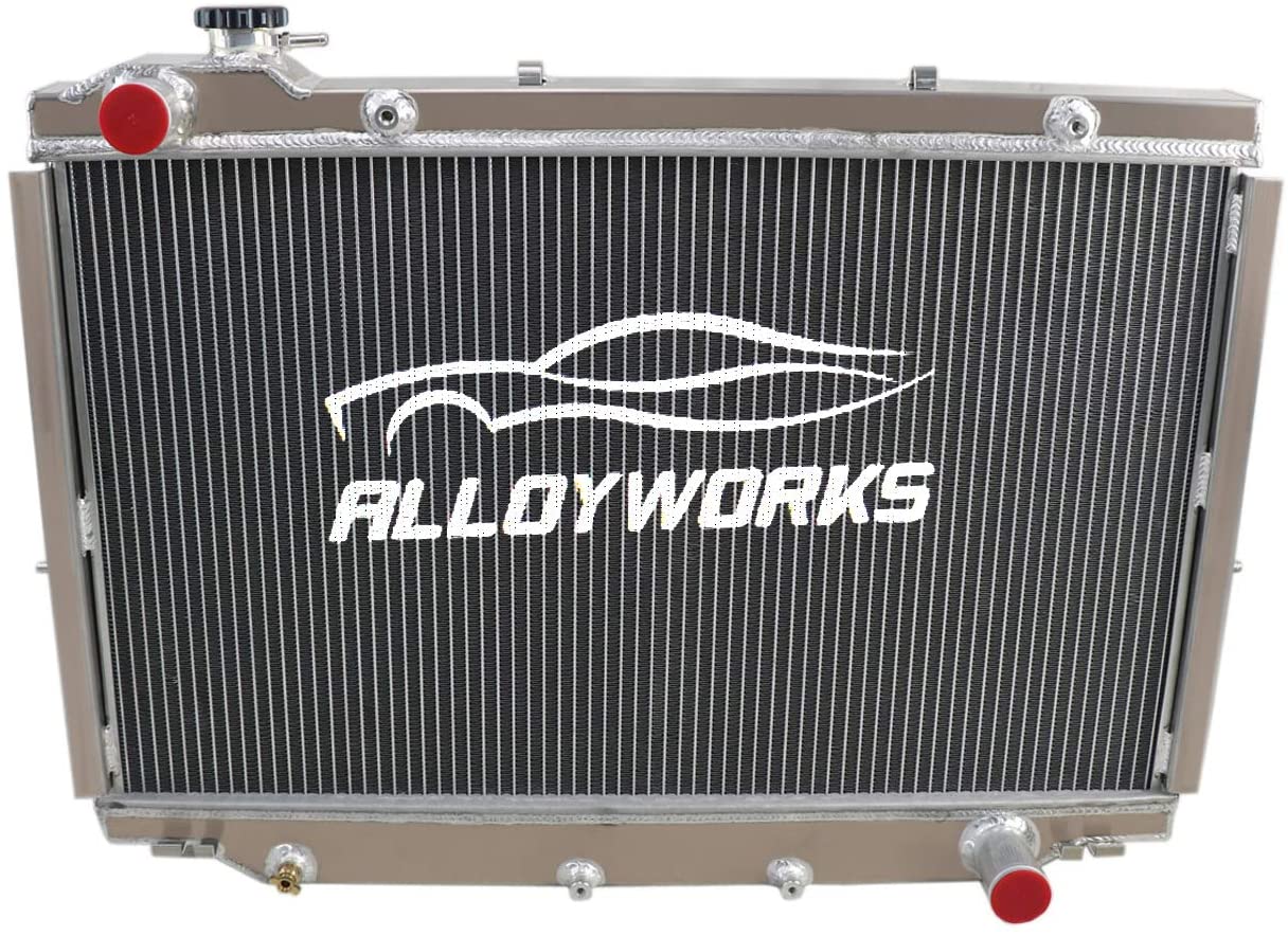 ALLOYWORKS 4 Row Aluminum Radiator For 1990-1998 Toyota Landcruiser 80 Series 1HZ/1HDT Turbo Diesel