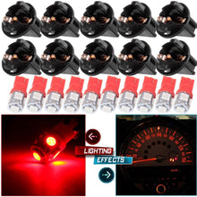 cciyu (10) T10 5-5050-SMD PC194 LED Bulb Instrument Panel Cluster Dash Light Twist Lock Socket (green)