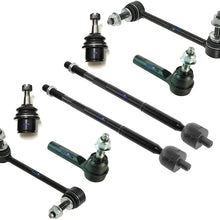 PartsW 8 Pc New Front Suspension Kit for Chrysler 300, Dodge Challenger Dodge Charger RWD Models, Tie Rod Linkages, Lower Ball Joints, Sway Bar End Link