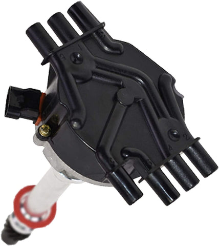 A-Team Performance Complete Direct EFI Distributor 6 Cylinders Vortec Male Cap Compatible with Chevy Chevrolet GM 90° V6 4.3L / 262 1995-2007, Black Cap