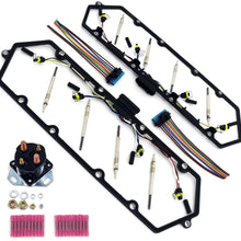 IMAChoice F81Z-6584-AA Diesel Valve Cover Gaskets Glow Plug Kit With Gaskets Harness Plugs Relay Pigtails For Ford 98-03 and Truck OEM F81Z-9D930-AB 4C3Z-12A342-AA