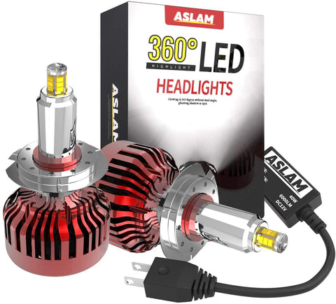 ASLAM H11 LED Headlight Bulb,360°Light Source over 50000 Hours of Lifespan,2 Years of Warranty.(Set of 2)