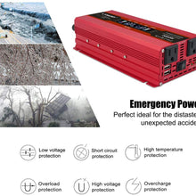 IpowerBingo Power Inverter 1000W/2000W Dual AC Outlets and Dual USB Charging Ports DC 12V to 110V AC Car Converter with Digital Display