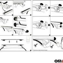OMAC Black Aluminum Roof Top Bar Cross Bars Cargo Rack - Luggage, Ski, Kayak Carrier | 165 LBS / 75 KG Load Capacity - Set 2 Pcs | Fits Ford Explorer 2020-2021