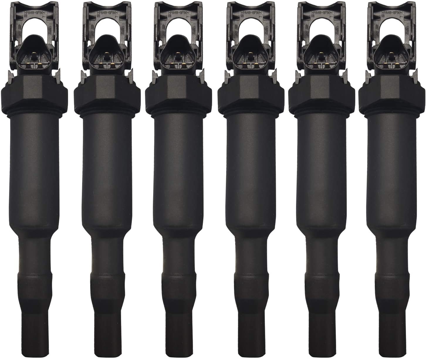 Ignition Coil Pack Set of 6 Compatible with BMW 325Ci 328i 330Ci 335i 525i 528i 530i 535i 545i 745Li X3 X5 M5 M6 Z4 Mini Cooper Replace Part Number 0221504470 UF592 (Black) (Black)