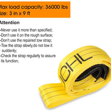 JCHL Tree Saver Strap, 3 inchX9 Foot Winch Strap, Tow Strap, Heavy Duty 36,000 Pound Capacity