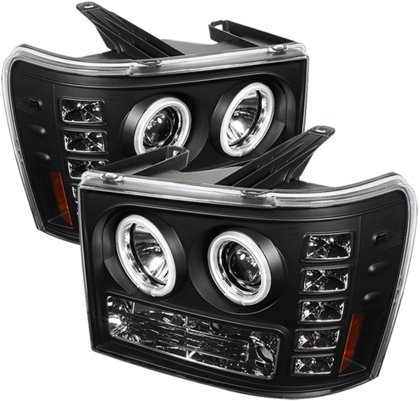 Spyder Auto PRO-YD-GS07-CCFL-BK GMC Sierra 1500/2500/3500/GMC Sierra Denali Black CCFL LED Projector Headlight