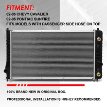Replacement for Chevy Cavlier/Pontiac Sunfire 1-5/16 inches Inlet OE Style Aluminum Direct Replacement Racing Radiator