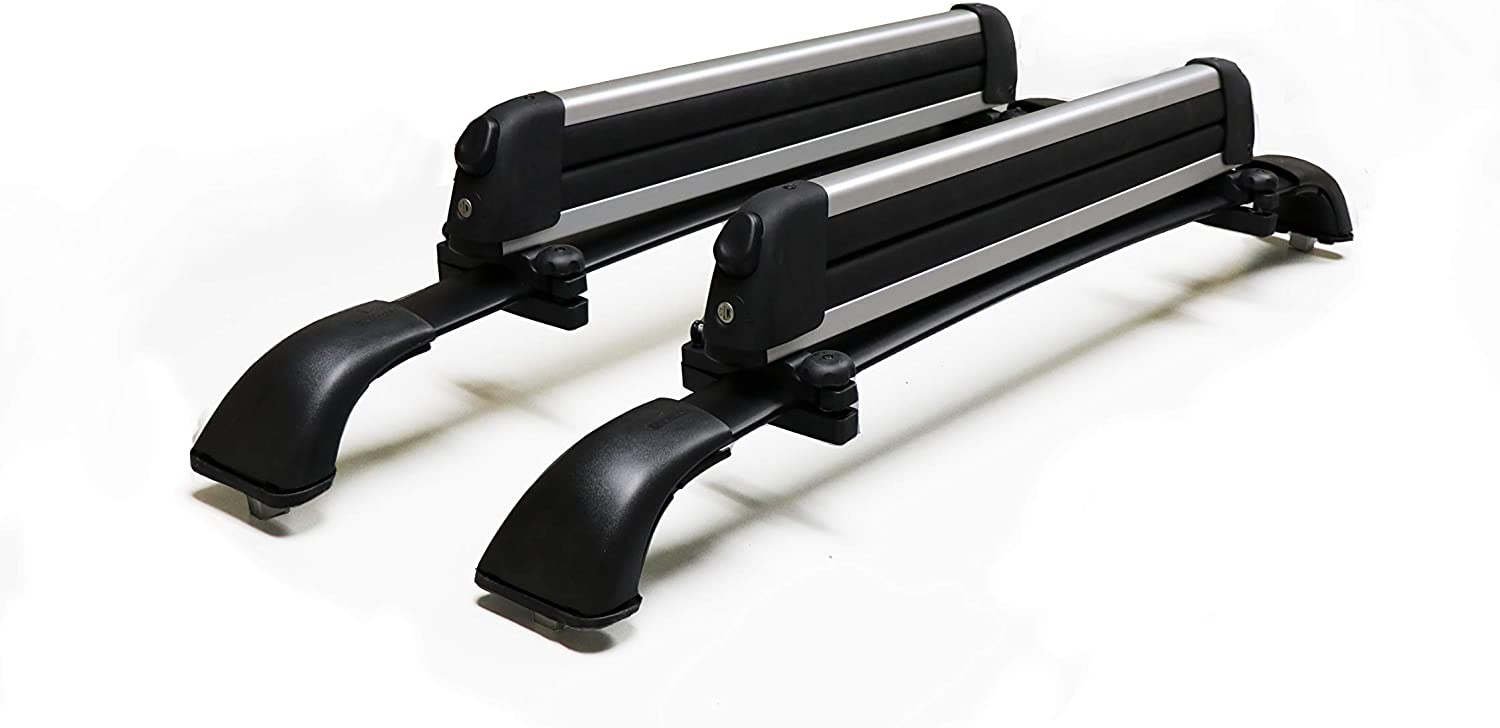 BRIGHTLINES Crossbars & Ski Rack for 6 Skis 4 Snowboards Combo Compatible with 2014-2019 Toyota Highlander XLE Limited SE