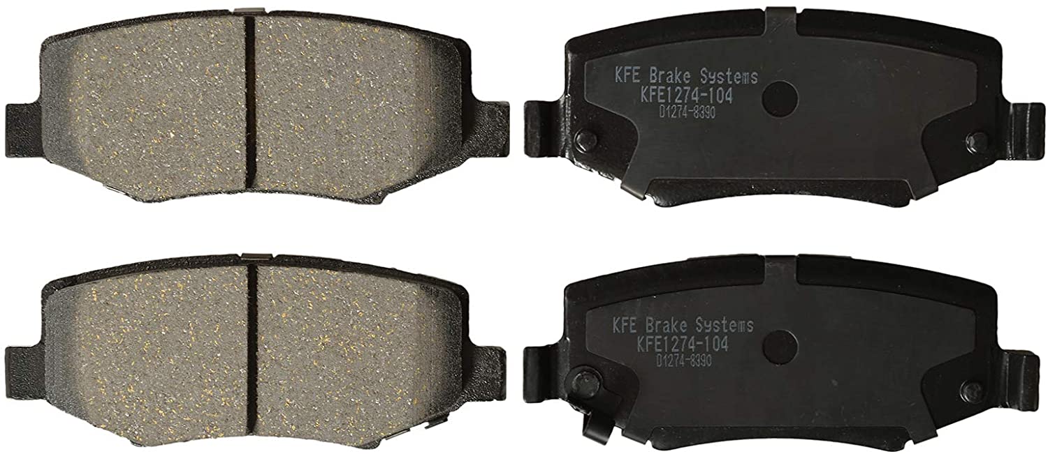 KFE KFE1274-104 Ultra Quiet Advanced Premium Ceramic Brake Pad Rear Set for: 2007-2017 Jeep Wrangler, 2008-2012 Liberty; 2007-2011 Dodge Nitro