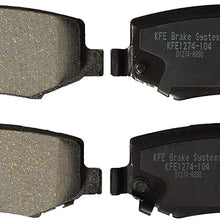 KFE KFE1274-104 Ultra Quiet Advanced Premium Ceramic Brake Pad Rear Set for: 2007-2017 Jeep Wrangler, 2008-2012 Liberty; 2007-2011 Dodge Nitro