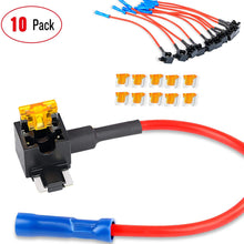 Nilight 10 Pack 12V Car Add-a-circuit Fuse TAP Adapter with 5 Amp Low Profile Mini Blade Fuse Set for Cars Trucks Boats,2 Years Warranty