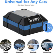 WUPP Car Rooftop Cargo Carrier Bag, Expandable 15 to 19 Cubic Feet Waterproof Roof Rack Bag with Anti-Slip Mat, 600D PVC Heavy Duty Soft Roof Luggage Bag for All Vehicle with/Without Rack