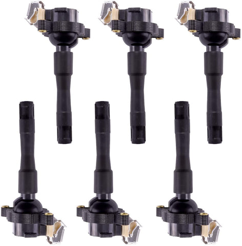 MAS Performance Ignition Coil Pack Compatible With BMW 328I 528I M3 Z3 E36 E46 E31 E38 E39 E53 E721 E720 E383 Land Rover 2.5L 2.8L 3.0L 3.2L 5.4L fit C1239 UF-300 UF-354 (6)