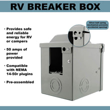 Dumble RV Sub Panel - Electrical Panel Outlet 50 Amp - Power Circuit Breaker Box Weatherproof Breaker Panel for Camper