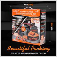 HORUSDY Recovery Tow Strap 3" x 30Ft - Heavy Duty 32,000 LBS Break Strength, 3/4 D Ring Shackles (2pcs), Recover Your Vehicle Stuck in Mud/Snow.