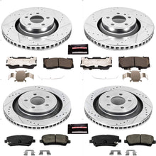 Power Stop K6805 Front & Rear Brake Kit with Drilled/Slotted Brake Rotors and Z23 Evolution Ceramic Brake Pads