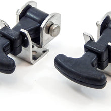 4 Piece Kit Rubber T Handle Latch Catch Hold-Down 2.5 Inch Mini Easy Grip Draw Stainless Steel Brackets Hardware Replacement 2 1/2 Compartment Trailer Tool Box RV Battery Box Tiedown Rust Free