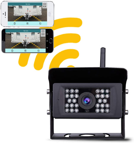 Wireless Backup Camera, LASTBUS Night Vision Wide View Angle IP69 Waterproof WiFi Rear View Camera for iPhone iPad Android Phone Tablet