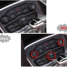 HKPKYK for Dodge Charger Challenger 2015-2020+, Interior Mouldings Air Conditioner Switch CD Knob Ring