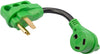 RVGUARD 30 Amp to 50 Amp RV Adapter Cord 12 Inch, TT-30P Male to 14-50R Female, Dogbone Electrical Converter with LED Power Indicator and Grip Handle, Green