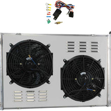 CoolingCare 4 Row Core Aluminum Radiator+ Shroud+ 2x12''Fan w/Thermostat for 1973-1991 Checy&GMC C10 C20 C30 K10 K20 K30 Pickup/Jimmy V8