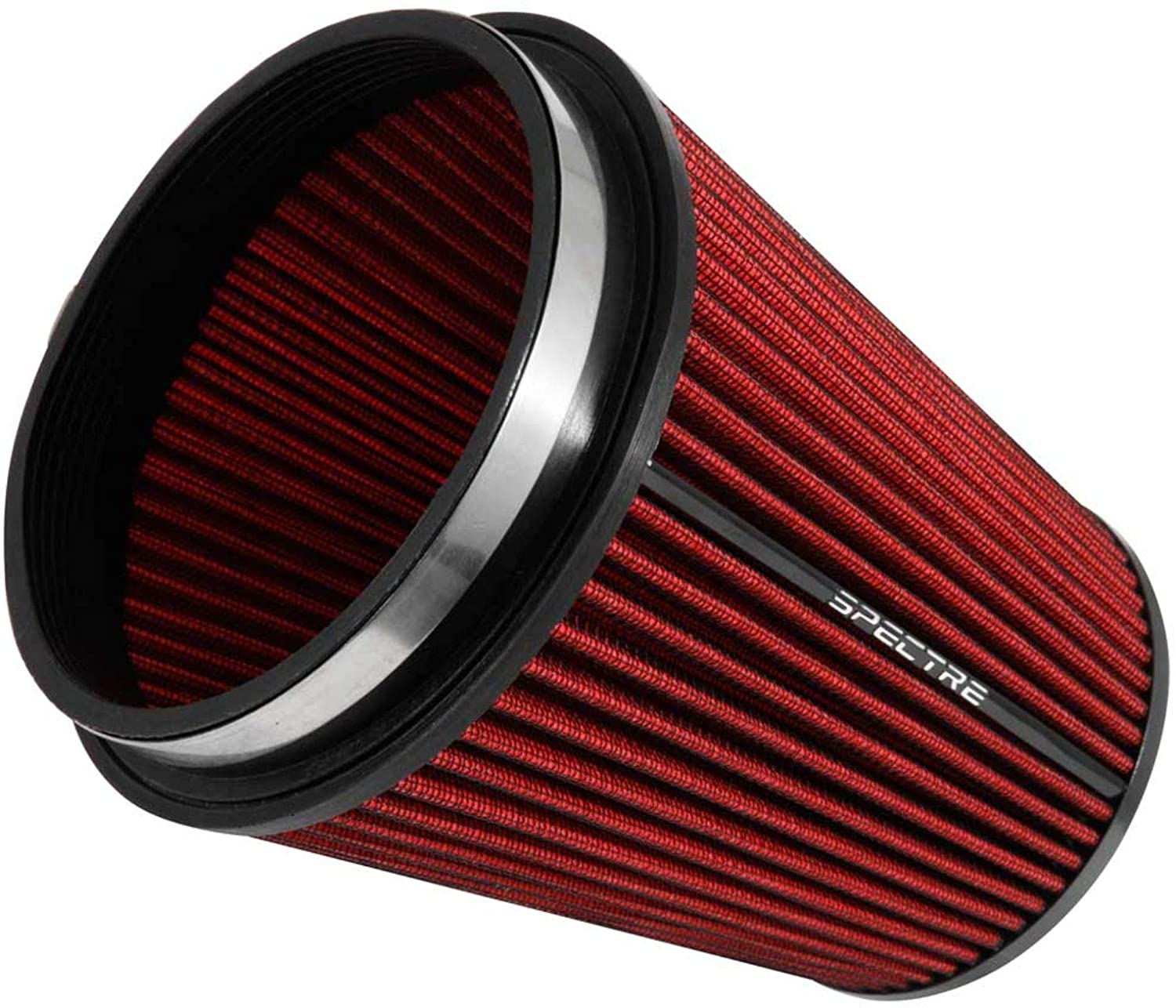 Spectre Universal Clamp-On Air Filter: High Performance, Washable Filter: Round Tapered; 6 in (152 mm) Flange ID; 8.5 in (216 mm) Height; 7.719 in (196 mm) Base; 5.125 in (130 mm) Top, SPE-HPR9891