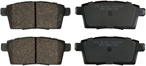 KFE KFE1259-104 Ultra Quiet Advanced Premium Ceramic Brake Pad Rear Set Compatible with: 2007-2010 Ford Edge; Mazda CX-7, CX-9; Lincoln MKX