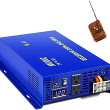 XYZ INVT Pure Sine Wave Inverter - 2500W 24V DC to 110V 120V AC with Wireless Remote Switch, 5000 watt Surge, Power Converter for RV, Camping, Solar System, Grid Off.