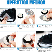 4 Pieces Oval Frameless Blind Spot Mirrors 360 Degree Rotating Car Mirrors Glass Safety Adjustable Mirrors with Double-Sided Tapes for Vehicles Cars Truck SUV