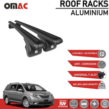 Roof Racks Lockable Cross Bars Carrier Cargo Racks Rail Aluminium Black Set 2 Pcs. for Toyota Sienna XL30 2011-2021 with TUV CERT