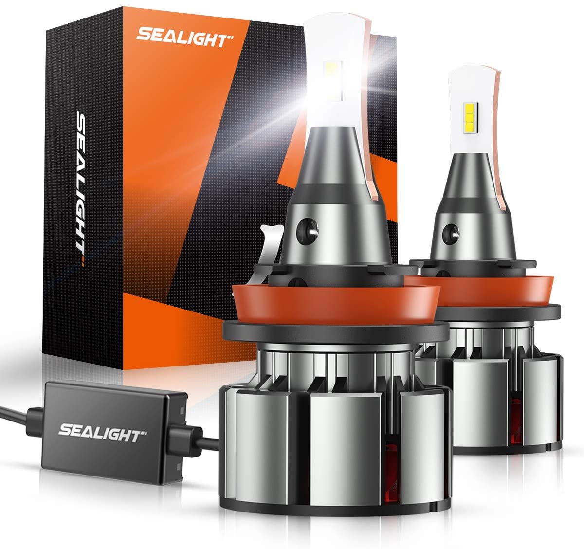 SEALIGHT H11/H8/H9 LED Headlight Bulbs, Laxmas L2 Series Low Beam/Fog Light, 360-degree Illumination, 200% Brightness, 6000K Daylight Effect, Canbus Error Free, Easy Installation, Pack of 2