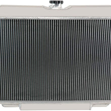 CoolingSky 62MM 4 Row Core Aluminum Radiator +2X12" Fan +Shroud for Ford Mustang Cougar Fairlane Ranchero V8 1967-1970