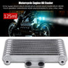 Oil Cooler,125ml Silver Aluminum Oil Motorcycle Oil Cooling Fit forGN125 EN125 EN150 GZ125 GZ150 GS125 GS200 DR125 DR200 TU125 QM200GY VANVAN200 SX200