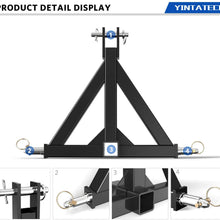 YINTATECH 3 Point 2" Receiver Trailer Hitch Heavy Duty Drawbar Adapter Category One Tractor Tow Compatible for Kubota, BX, LM25H, WLM Tractor, NorTrac, Yanmar, Kioti, Cat