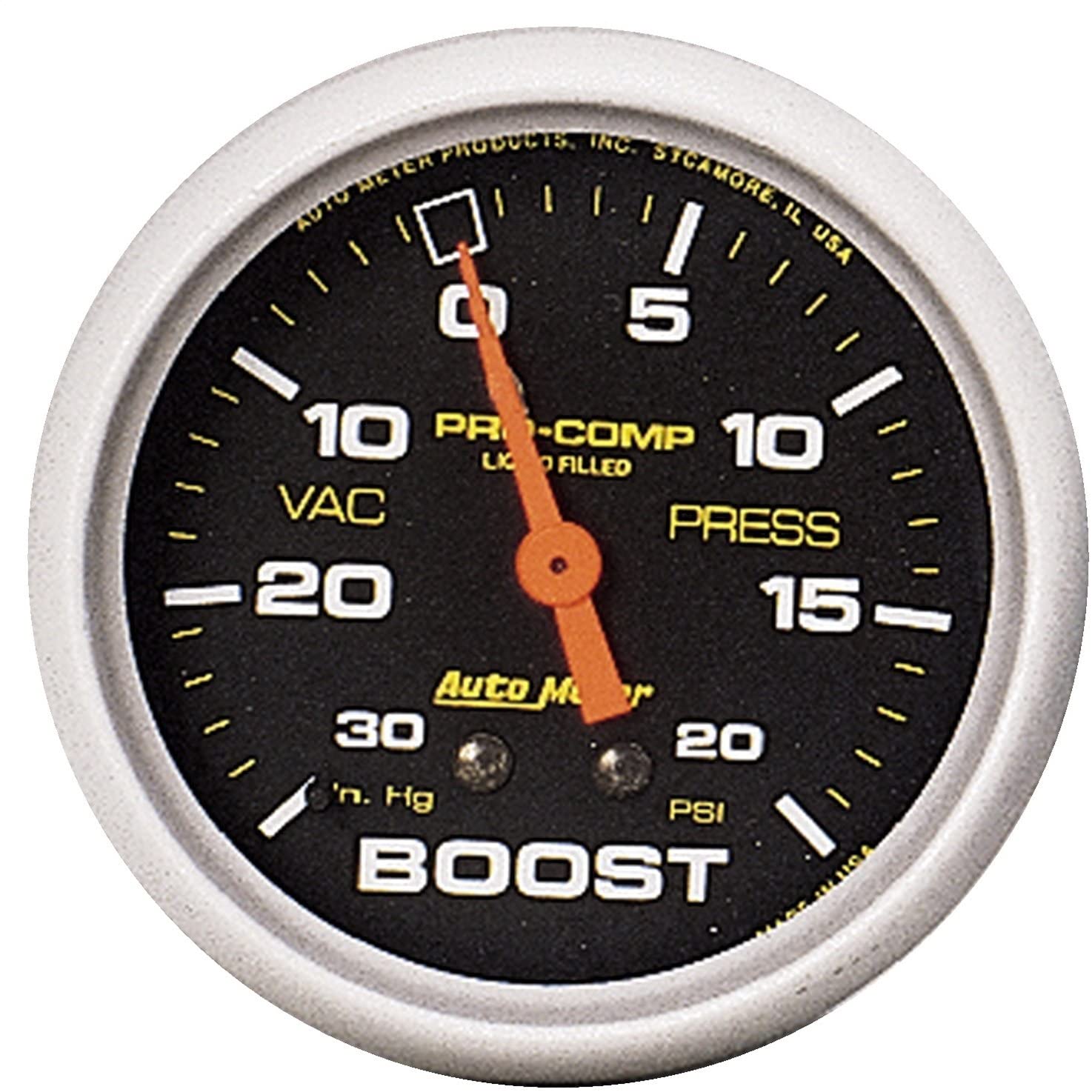 AUTO METER 5401 Pro-Comp Liquid-Filled Mechanical Vacuum/Boost Gauge