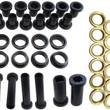 TIKSCIENCE 38Pcs Rear Suspension Bushings Kit Fit for Polaris Sportsman 400 500 700, Including Spacers A-Arm Short and Long Bushings,Lower Control Bushings Stabilizer Tubes - Black