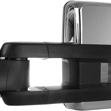 SCITOO Power Heated Chrome Smoke Led Signals Towing Mirrors fit 2003-2006 for Chevy for GMC Silverado Sierra (07 Classic Models) Side Mirror Pair Set