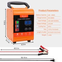 Beleeb Battery Charger Automotive 12V/20A 24V/10A Trickle Charger for Car Motorcycle Boat Marine Lawn Mower SLA ATV RV SUV Wet AGM Gel Cell Lead Acid Battery