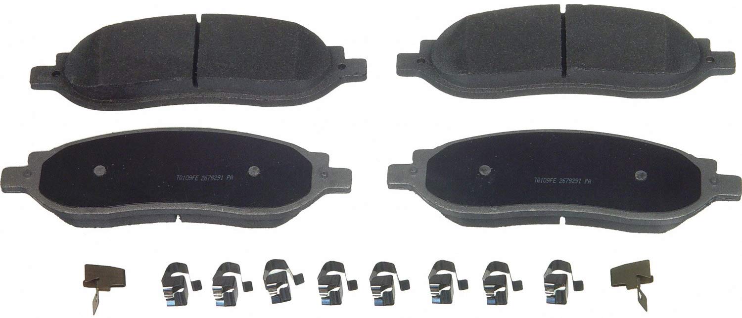 Wagner ThermoQuiet MX1068 Semi-Metallic Disc Pad Set With Installation Hardware, Rear