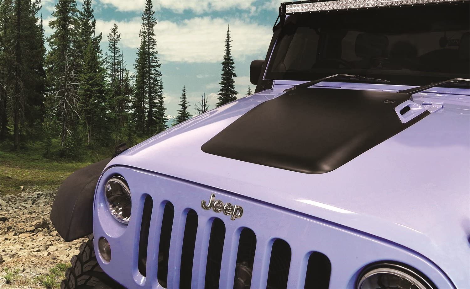 Daystar, Jeep JK Wrangler Hood Cowl, reduce under hood temperatures, Black, fits 2007 to 2017 2/4WD, KJ71050BK, Made in America
