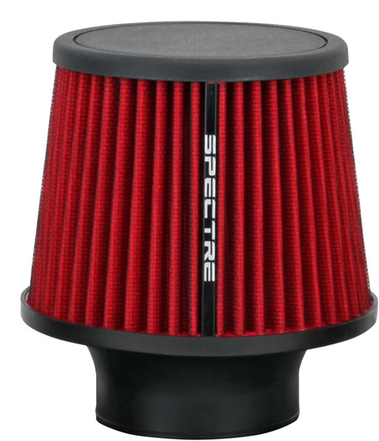 Spectre Universal Clamp-On Air Filter: High Performance, Washable Filter: Round Tapered; 3 in (76 mm) Flange ID; 6.5 in (165 mm) Height; 6 in (152 mm) Base; 4.75 in (121 mm) Top, SPE-9136