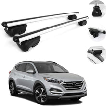 OMAC Automotive Exterior Accessories Roof Rack Crossbars | Aluminum Silver Roof Top Cargo Racks | Luggage Ski Kayak Bike Carriers Set 2 Pcs | Fits Hyundai Tucson 2016-2021