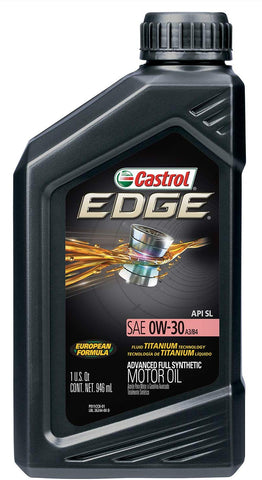 Castrol 06244 EDGE A3/B4 0W-30 Advanced Full Synthetic Motor Oil, 1 Quart, 6 Pack