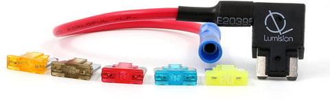 Lumision ADD Circuit Blade Style ATT Low Profile Mini FUSETAP Fuse TAP + Fuse Set 5, 7.5, 10, 15, 20 AMPS