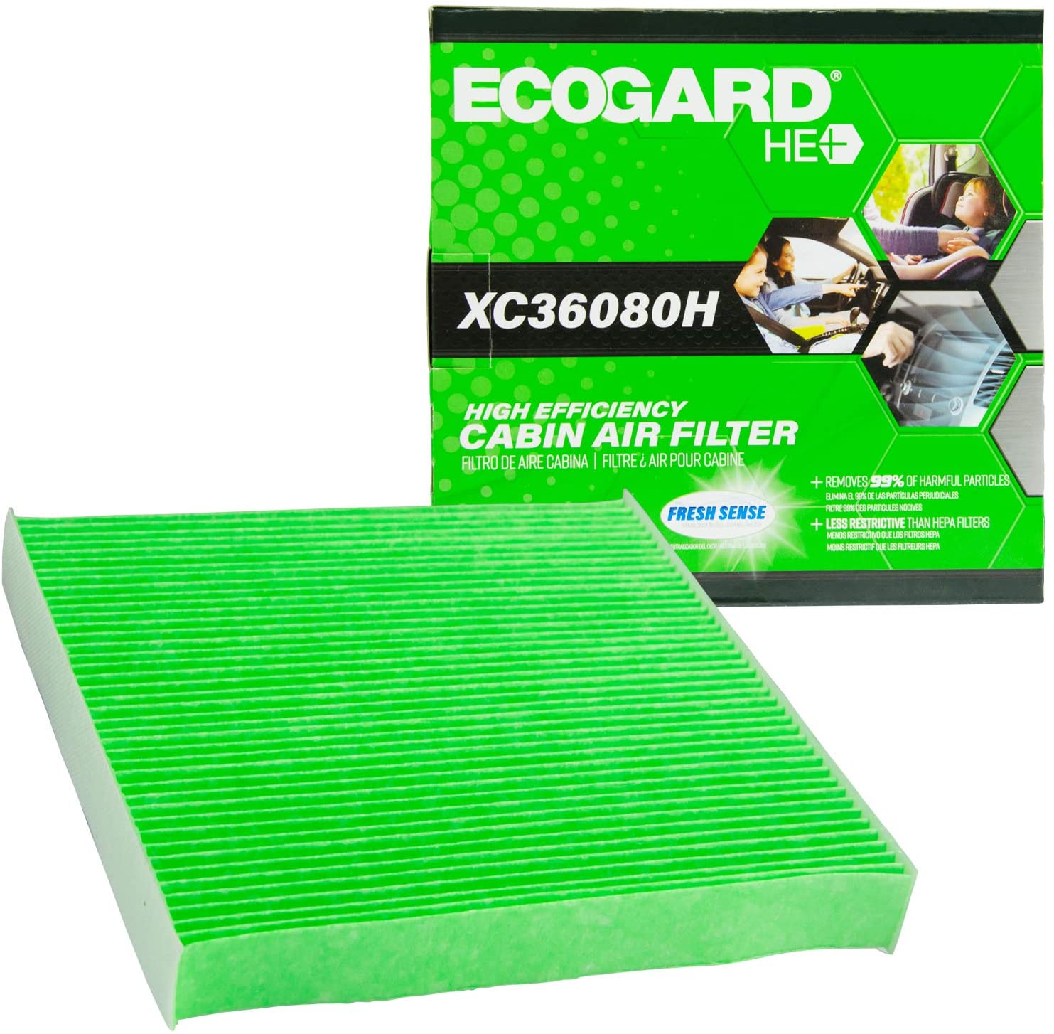 ECOGARD XC36080H Upgraded High Efficiency Cabin Air Filter with Baking Soda Honda Civic, V, Fit, HR, Odyssey, Insight, CR-Z, Clarity | Acura RDX