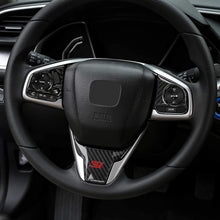 Thenice for 10th Gen Civic Real Carbon Fiber Steering Wheel Trims Inner Wheel Button Decoration Cover for Honda Civic 2020 2019 2018 2017 2016